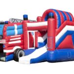 Fire Department Inflatable Bouncy Castle Slide