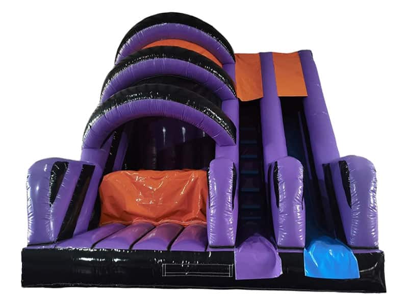E103521 10ft Platform Black Purple Orange Inflatable Cliff Jump Slide - Image 1