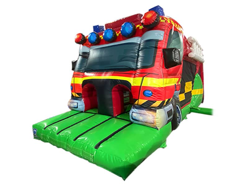 E105505 1 Part 3D Fire Truck Inflatable Obstacle Course - Image 1