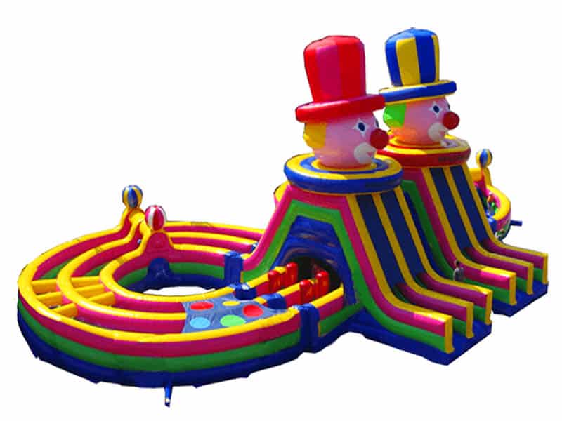 E105511 3 Part Clown Inflatable Obstacle Course - Image 1
