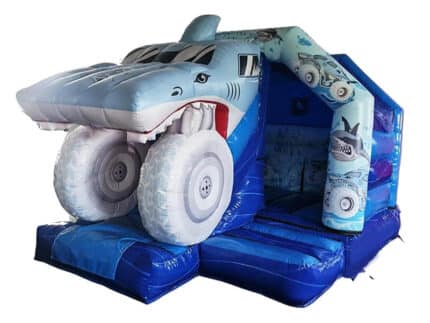12ft x 15ft 3D Mega Shark Monster Truck Front Slide Combo