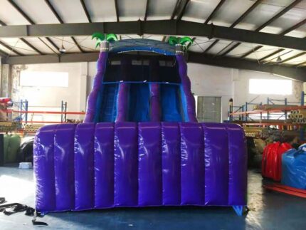 Purple Marble Dual Lane Inflatable Dry Slide